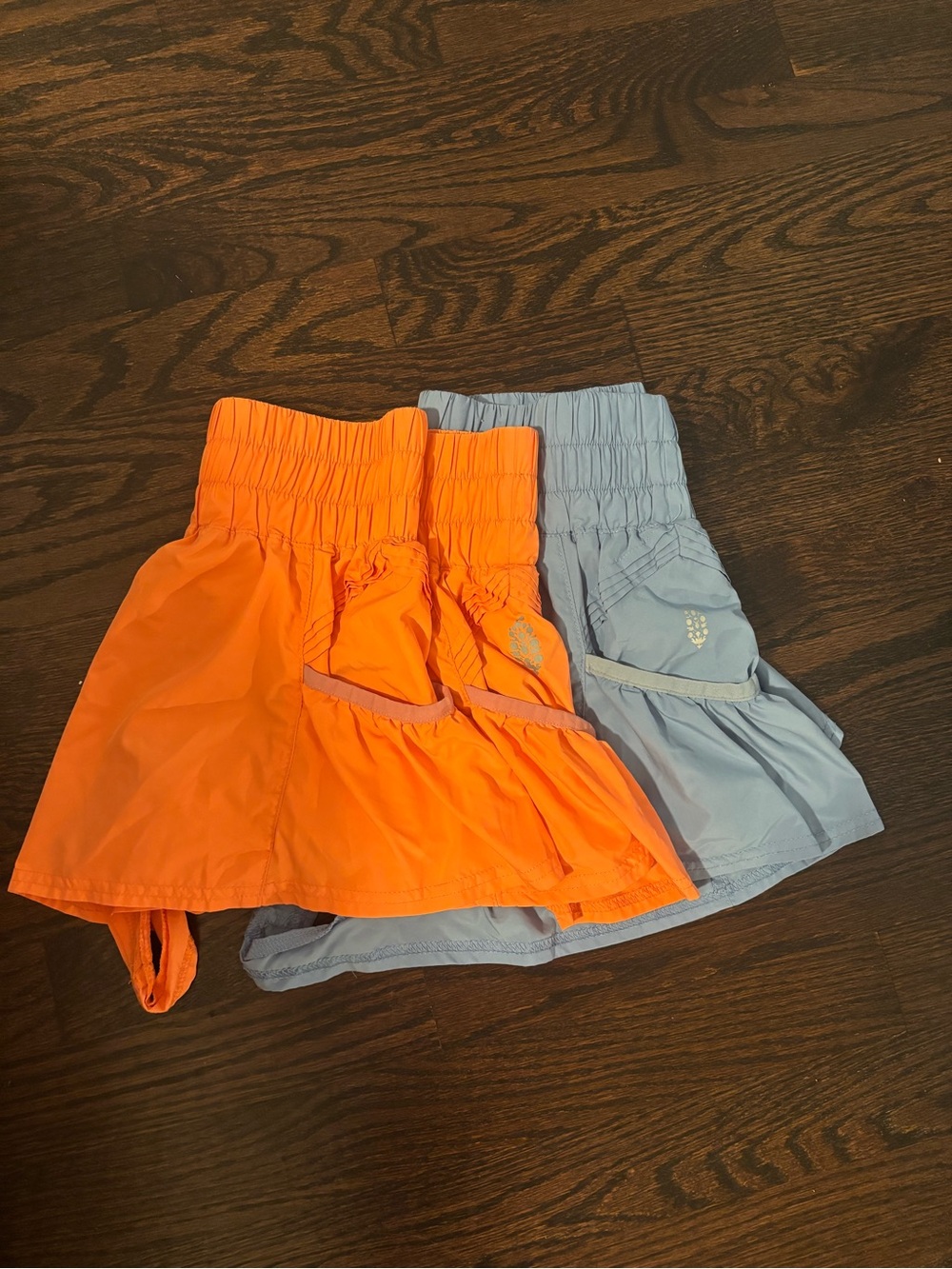 FP Movement by Free People Two-Tone Athletic Shorts - Orange & Light Blue